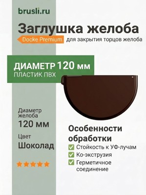 Заглушка желоба Docke Premium шоколад