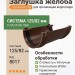 Заглушка желоба ТЕХНОНИКОЛЬ 125/82 мм коричневый (RAL 8017)