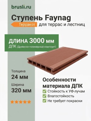 Ступень Faynag терракот 24х320х3000 мм