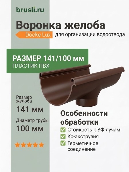 Воронка желоба Docke Lux шоколад