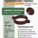 Комплект крепления трубы Aquasystem PE-полиэстер 125/90 мм RAL 8017 - коричневый шоколад