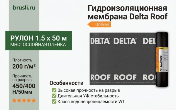 Гидроизоляционная мембрана Delta Roof
