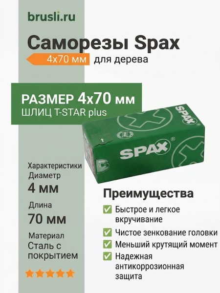 Саморезы Spax 4x70 мм