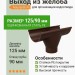 Выход из желоба Aquasystem PE-полиэстер 125/90 мм RR 32- т.коричневый